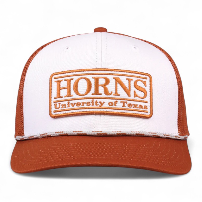 Texas Longhorns Burnt Orange and White Rope Trucker Game Headwear Snapback Hat
