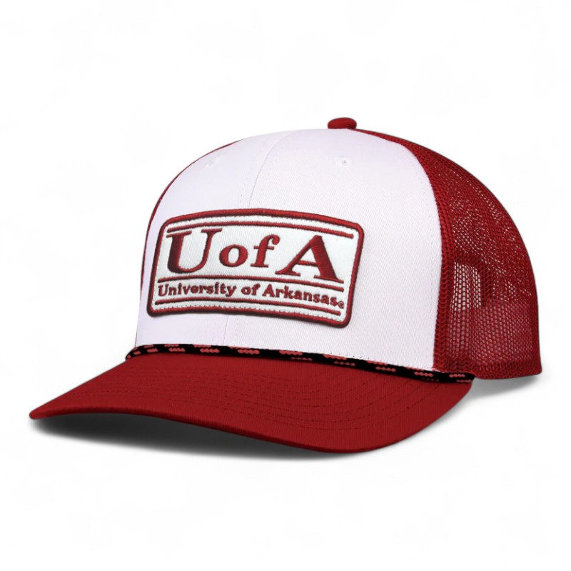 Arkansas Razorbacks Red and White Rope Trucker Game Headwear Snapback Hat