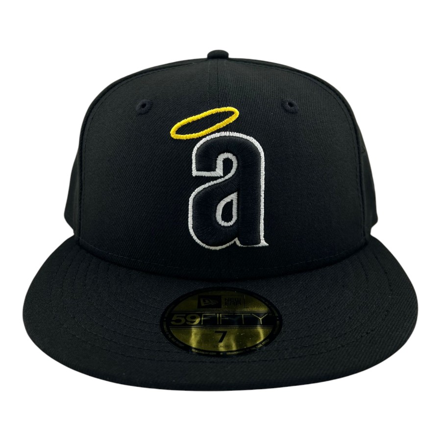 California Angels Black Cooperstown Logo "Lowercase Collection" Grey UV New Era 59FIFTY Fitted Hat
