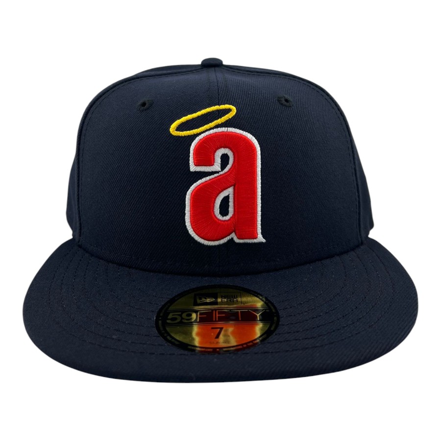 California Angels Navy Cooperstown Logo "Lowercase Collection" Grey UV New Era 59FIFTY Fitted Hat