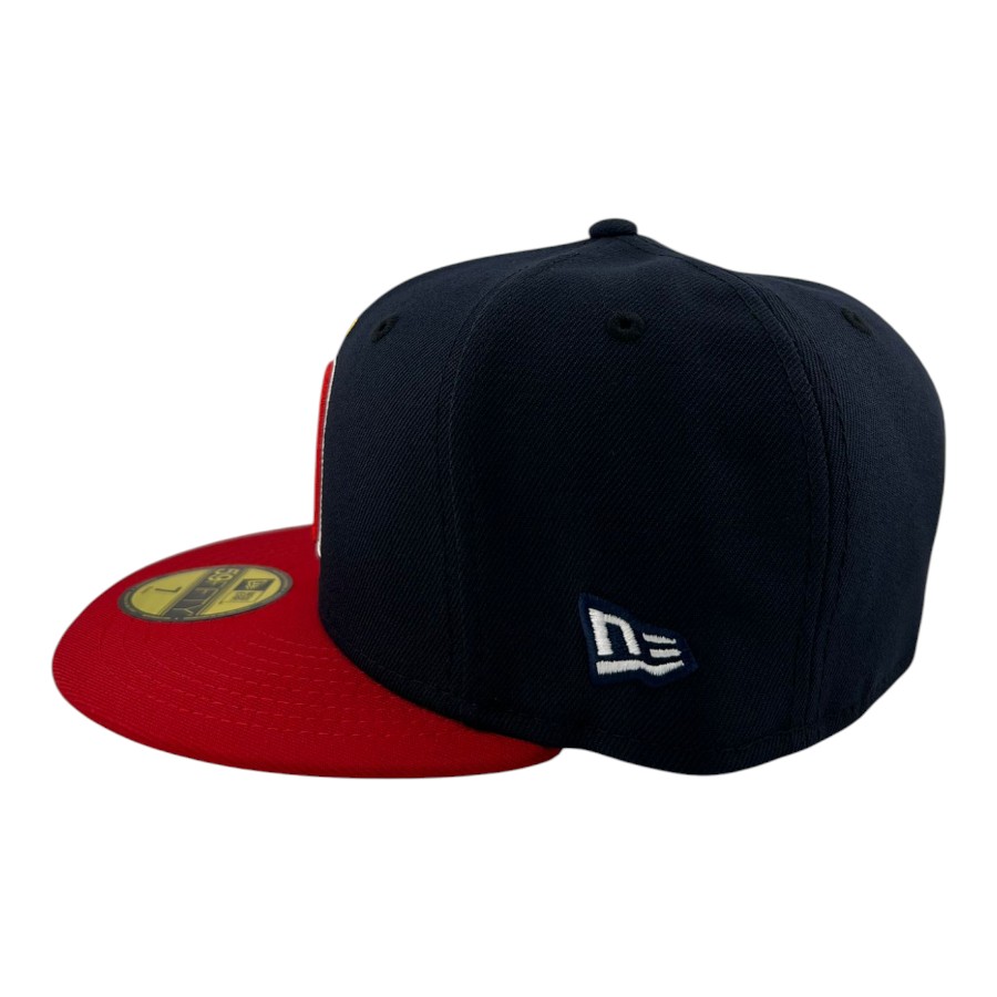 California Angels Navy and Red Cooperstown Logo "Lowercase Collection" Green UV New Era 59FIFTY Fitted Hat