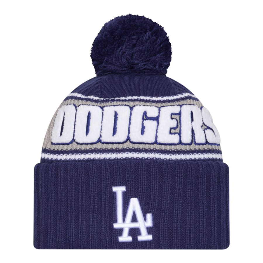 Los Angeles Dodgers Royal Blue Striped Bold New Era Knit Beanie Hat