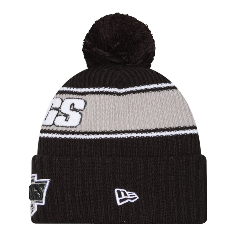 Los Angeles Kings Black Striped Bold New Era Knit Beanie Hat