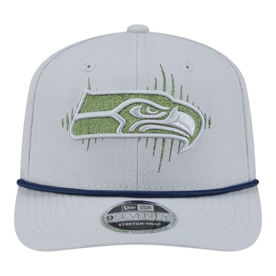 Seattle Seahawks Wolf Gray 2025 Rivalries Collection Sideline Rope New Era 9SEVENTY Adjustable Hat