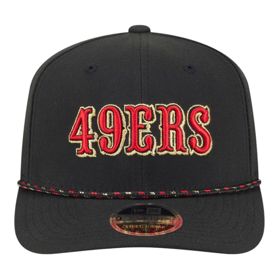 San Francisco 49ers Black 2025 Rivalries Collection Sideline Rope New Era 9SEVENTY Adjustable Hat