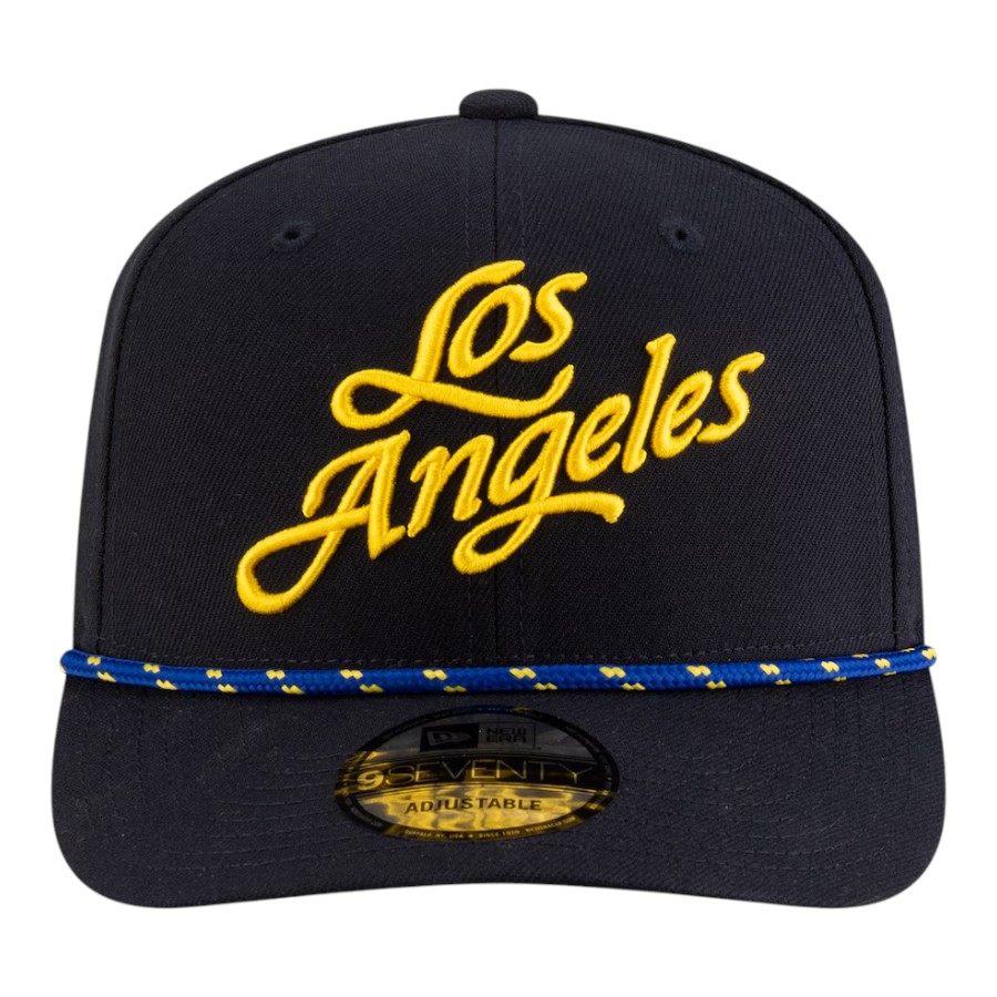Los Angeles Rams Black 2025 Rivalries Collection Sideline Rope New Era 9SEVENTY Adjustable Hat