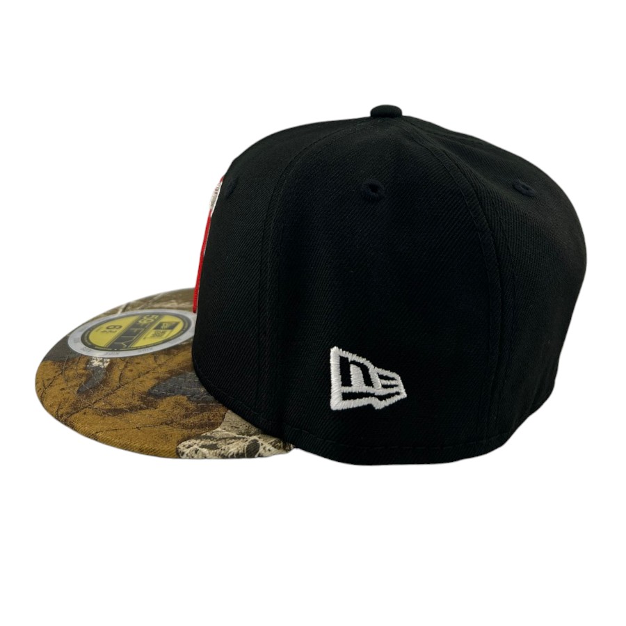 Kids Los Angeles Angels Black and Realtree Grey UV Custom New Era 59FIFTY Fitted Hat