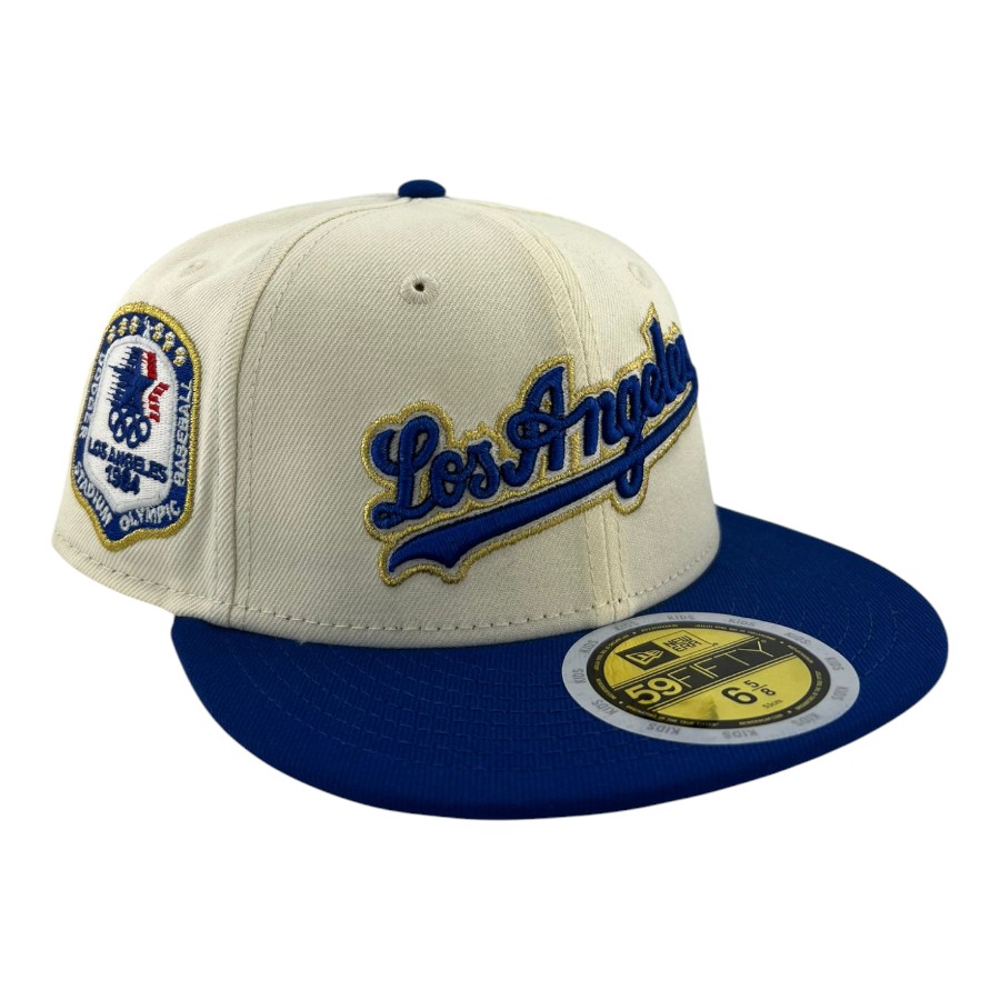 Kids Los Angeles Dodgers Chrome and Royal Script "84 Olympic Pack" Grey UV Custom New Era 59FIFTY Fitted Hat