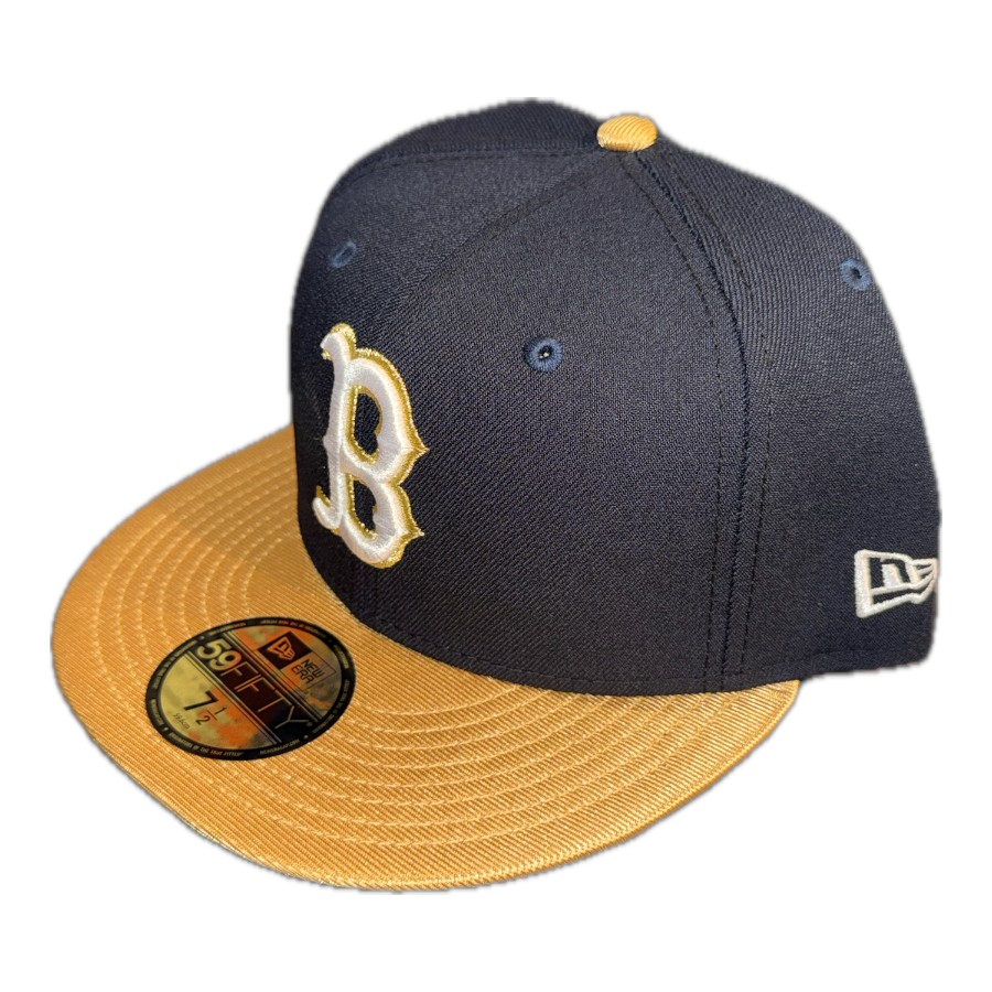 Boston Red Sox Navy and Metallic Gold Clover Patch Kelly Green UV New Era 59FIFTY Fitted Hat