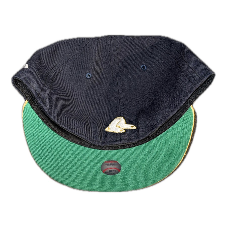 Boston Red Sox Navy and Metallic Gold Clover Patch Kelly Green UV New Era 59FIFTY Fitted Hat
