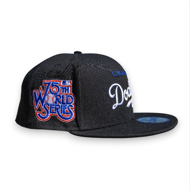 Los Angeles Dodgers Black Leon the Lab 1978 World Series Patch Green UV New Era 59FIFTY Fitted Hat