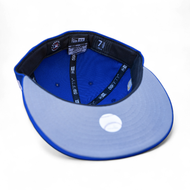 Los Angeles Dodgers Doyers Majestic Blue Leon the Lab 2024 WS Champions Patch Grey UV New Era 59FIFTY Fitted Hat