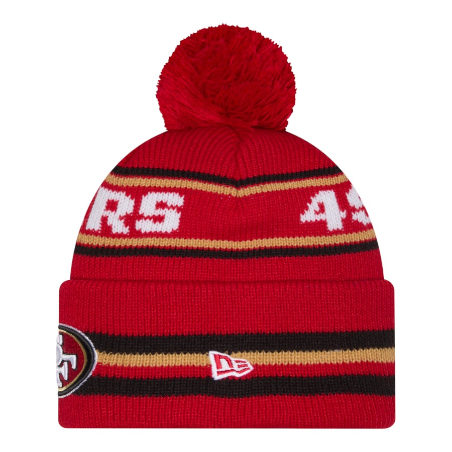 San Francisco 49ers Red Striped Knit Classic New Era Knit Beanie Hat