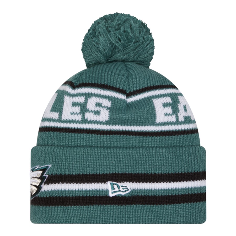 Philadelphia Eagles Midnight Green Striped Knit Classic New Era Knit Beanie Hat