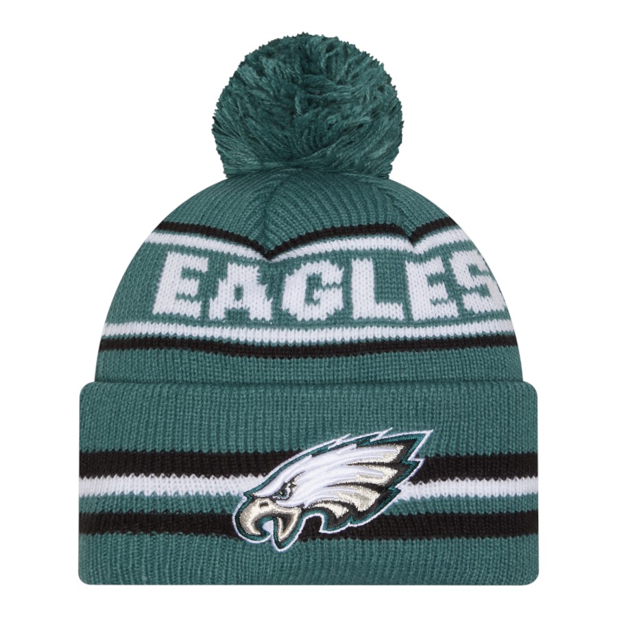 Philadelphia Eagles Midnight Green Striped Knit Classic New Era Knit Beanie Hat