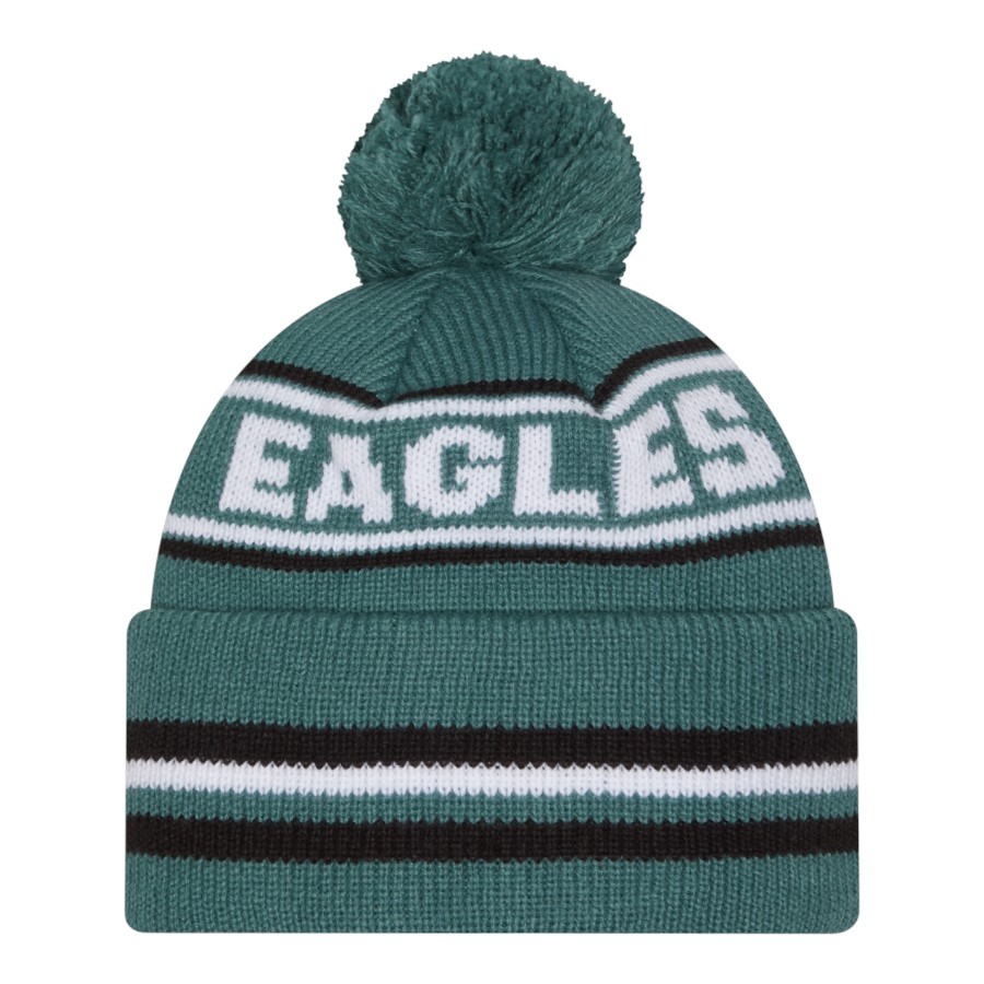 Philadelphia Eagles Midnight Green Striped Knit Classic New Era Knit Beanie Hat
