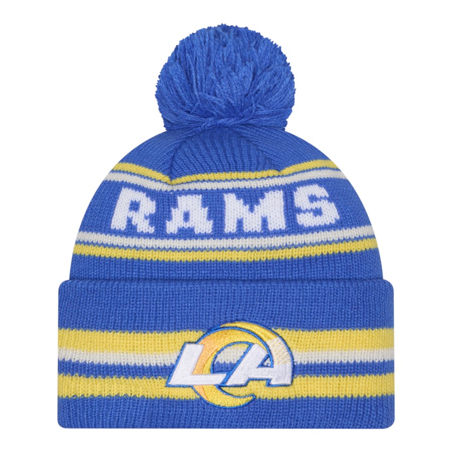 Los Angeles Rams Royal Blue Striped Knit Classic New Era Knit Beanie Hat