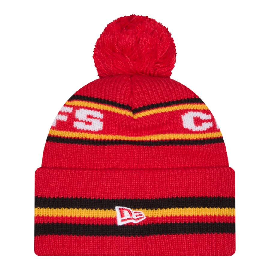 Kansas City Chiefs Red Striped Knit Classic New Era Knit Beanie Hat
