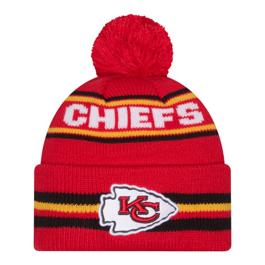 Kansas City Chiefs Red Striped Knit Classic New Era Knit Beanie Hat