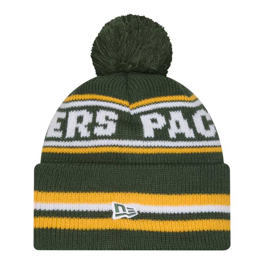Green Bay Packers Green Striped Knit Classic New Era Knit Beanie Hat