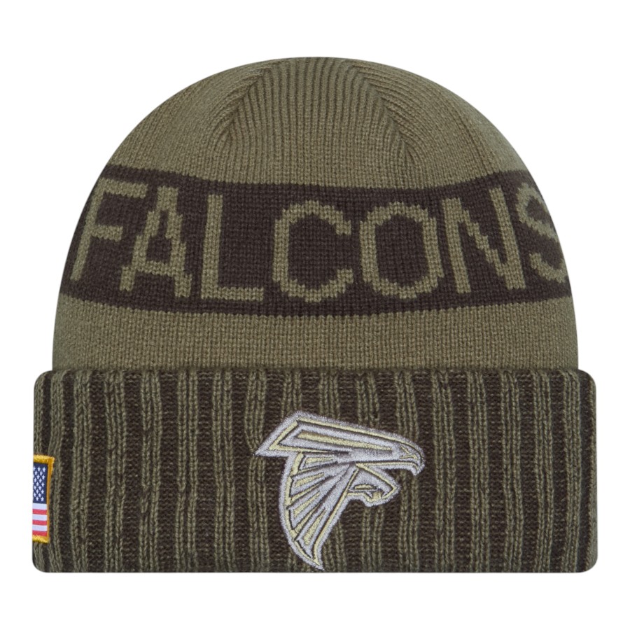 Atlanta Falcons Dark Green 2025 NFL Salute to Service Collection New Era Cuffed Knit Beanie Hat