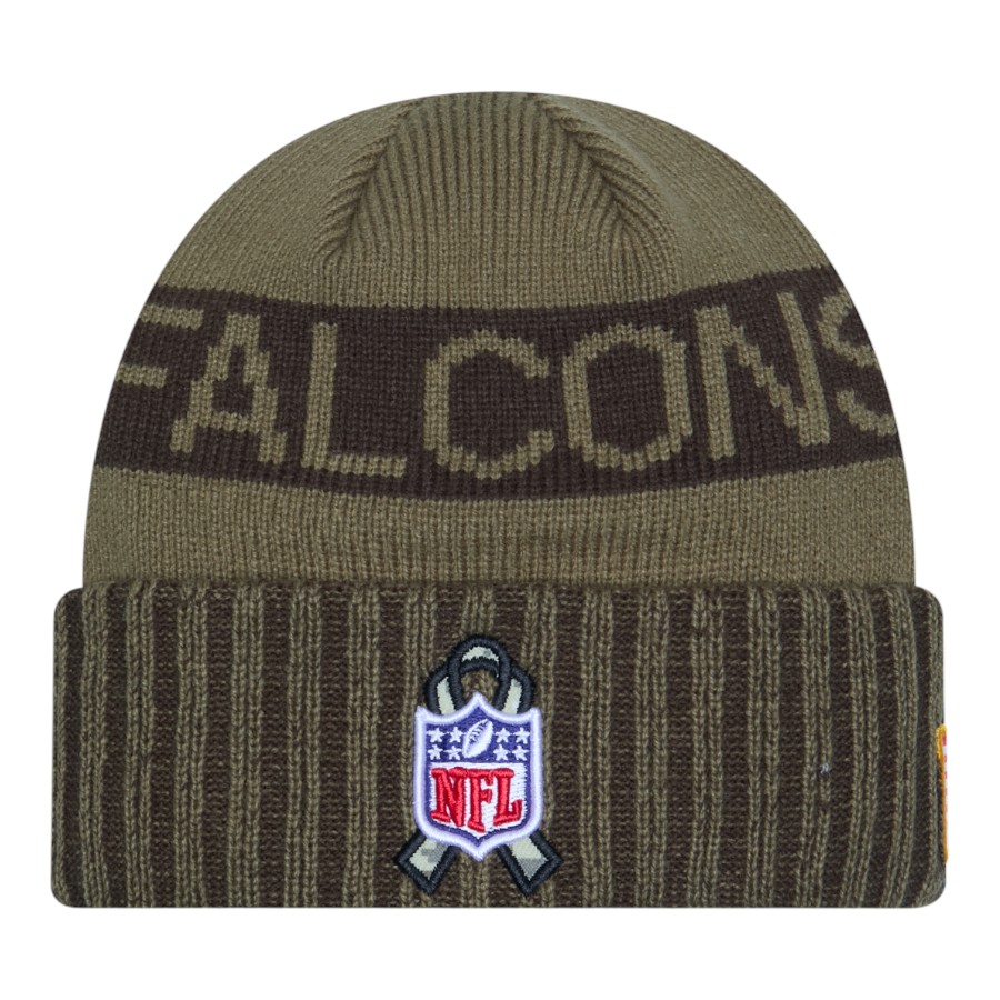 Atlanta Falcons Dark Green 2025 NFL Salute to Service Collection New Era Cuffed Knit Beanie Hat