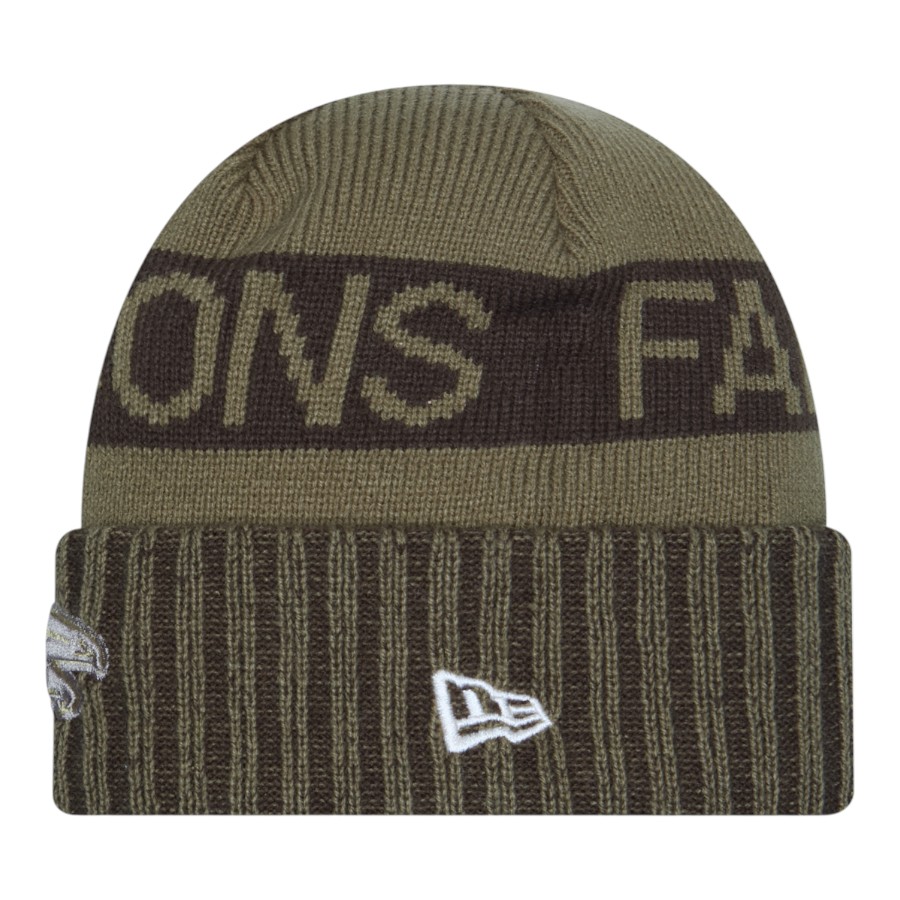 Atlanta Falcons Dark Green 2025 NFL Salute to Service Collection New Era Cuffed Knit Beanie Hat