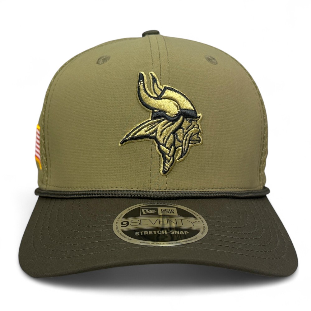 Minnesota Vikings Green 2025 NFL Salute to Service Collection New Era 9SEVENTY Adjustable Snapback Hat