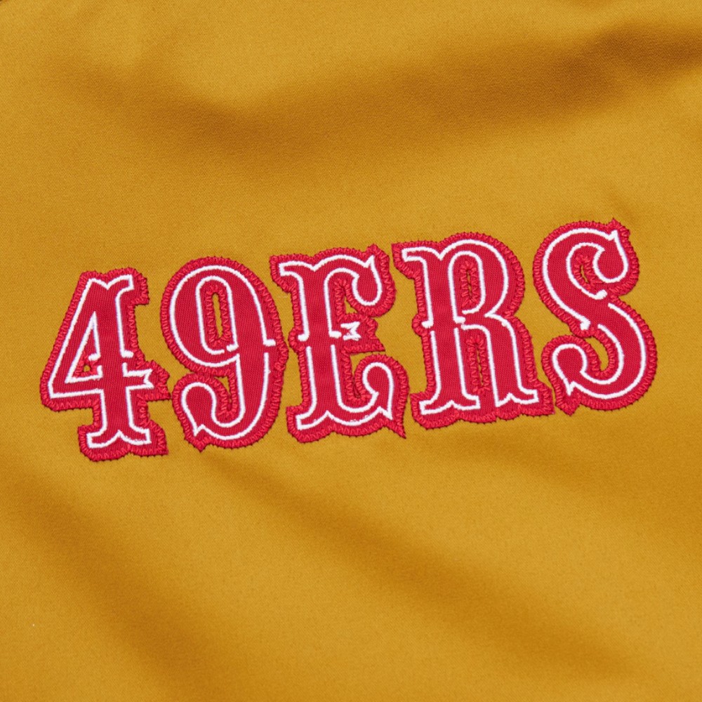 San Francisco 49ers Gold "Faithful to the Bay" Heavyweight Mitchell & Ness Zip Up Satin Jacket