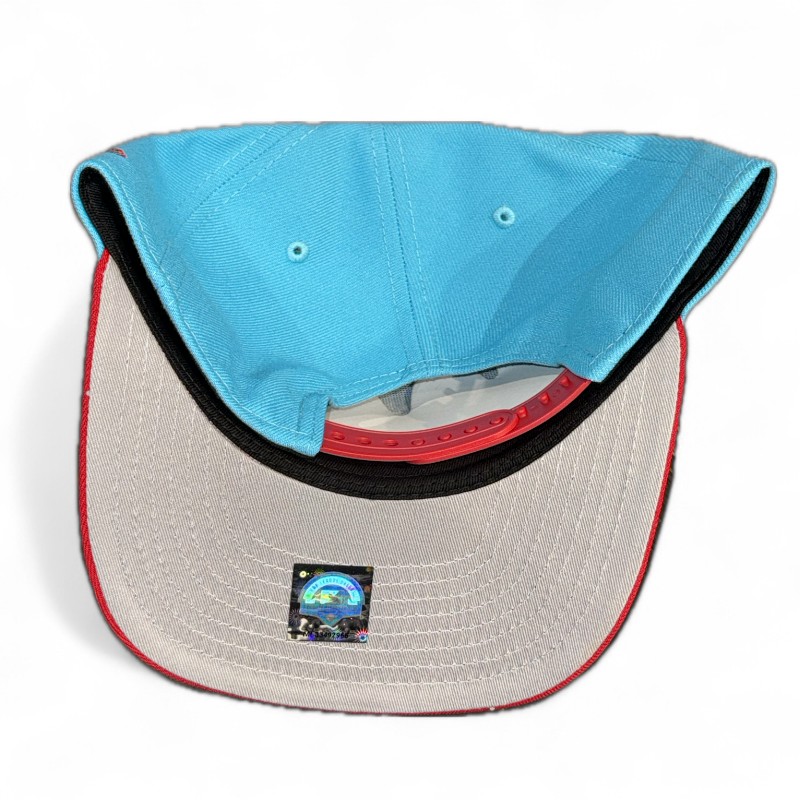 Lehigh Valley Coquis Vice Blue and Scarlet Puerto Rico Flag Patch Gray UV New Era A-Frame Snapback Hat