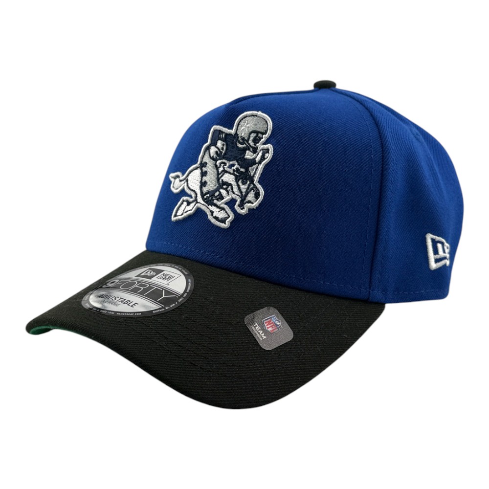 Dallas Cowboys Royal and Black Retro Logo Super Bowl XXVIII Patch New Era 9FORTY A-Frame Hat