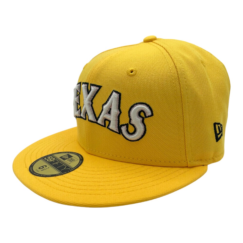 Texas Rangers Yellow 2024 All Star Game Patch Pink UV New Era 59FIFTY Fitted Hat