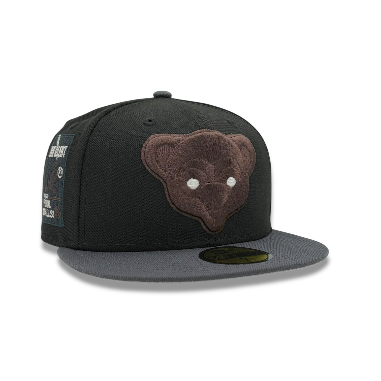 Chicago Cubs Black and Graphite Be Alert Patch Grey UV New Era 59FIFTY Fitted Hat