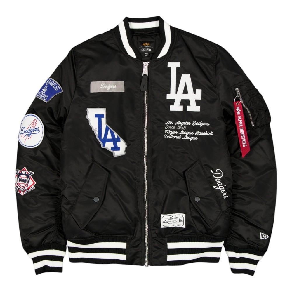 Los Angeles Dodgers Black New Era x Alpha Industries MA-1 Full Zip