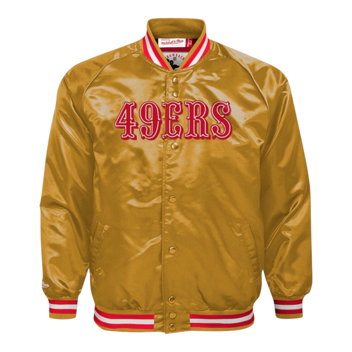 Youth San Francisco 49ers Gold Mitchell & Ness Raglan Full-Snap Jacket