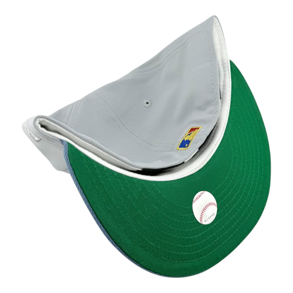 Los Angeles Dodgers Dolphin Gray and Light Blue 1984 Olympic Patch Kelly Green UV New Era 59FIFTY Fitted Hat