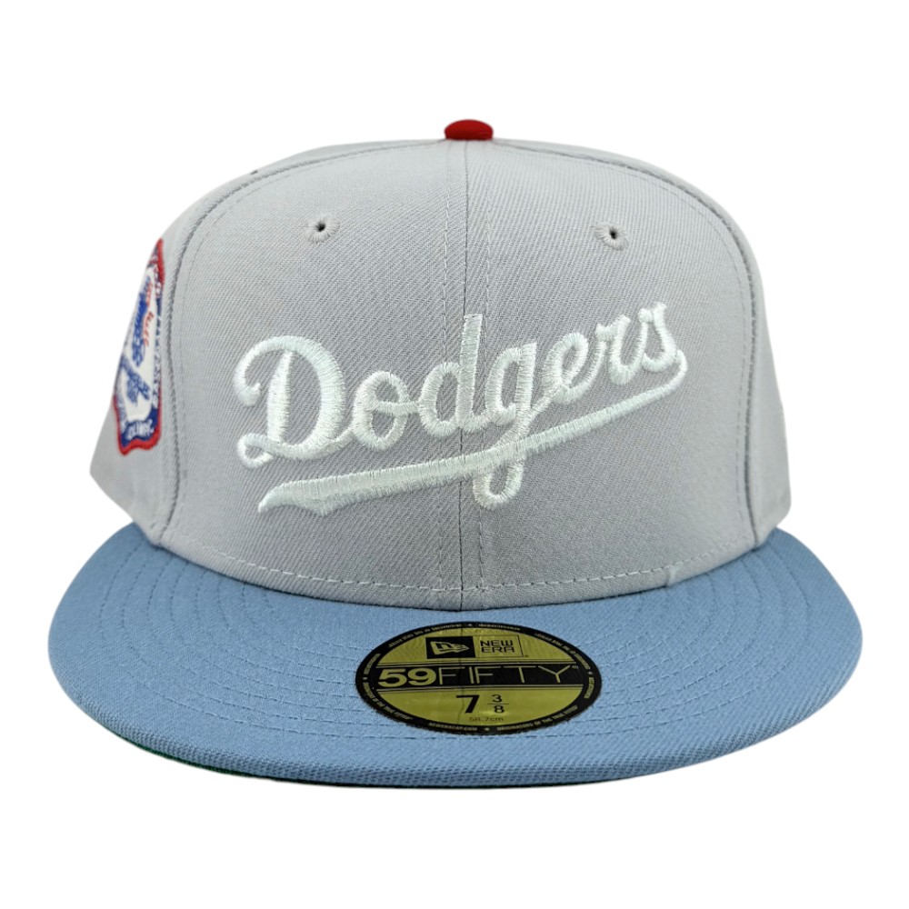 Los Angeles Dodgers Dolphin Gray and Light Blue 1984 Olympic Patch Kelly Green UV New Era 59FIFTY Fitted Hat