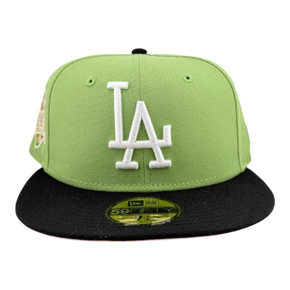 Los Angeles Dodgers Matcha Green and Black Viva Patch Pink UV New Era 59FIFTY Fitted Hat