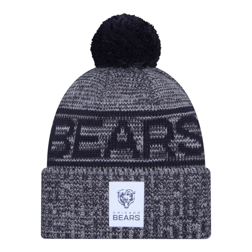 Chicago Bears Gray 2025 Sideline Cold Weather New Era Cuffed Beanie Knit Hat with Pom