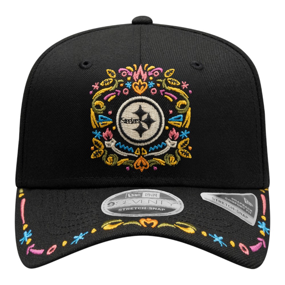Pittsburgh Steelers Black "Hasta La Muerte" New Era 9SEVENTY Stretch Snapback Hat