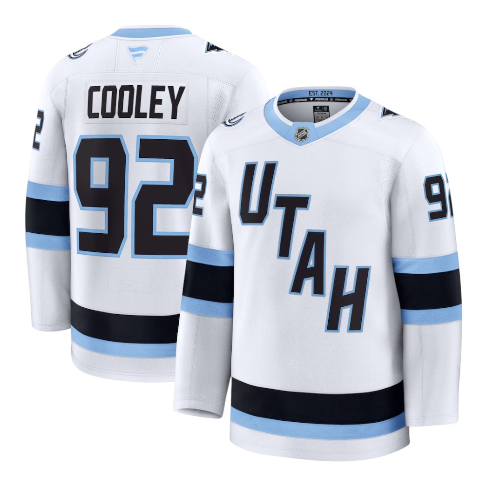 Utah Mammoth Logan Cooley White Fanatics Away Premium Player Jersey