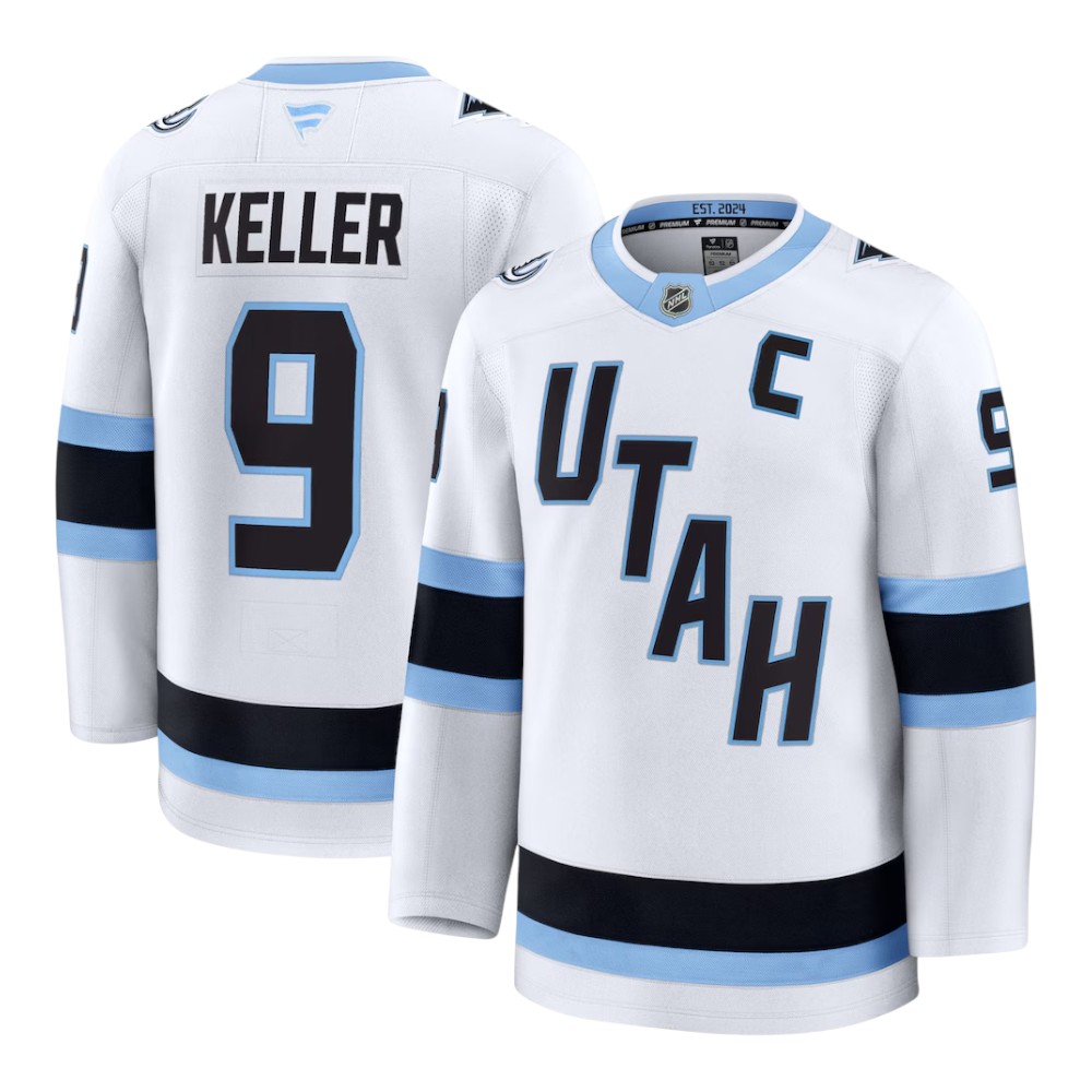 Utah Mammoth Clayton Keller White Fanatics Away Premium Player Jersey