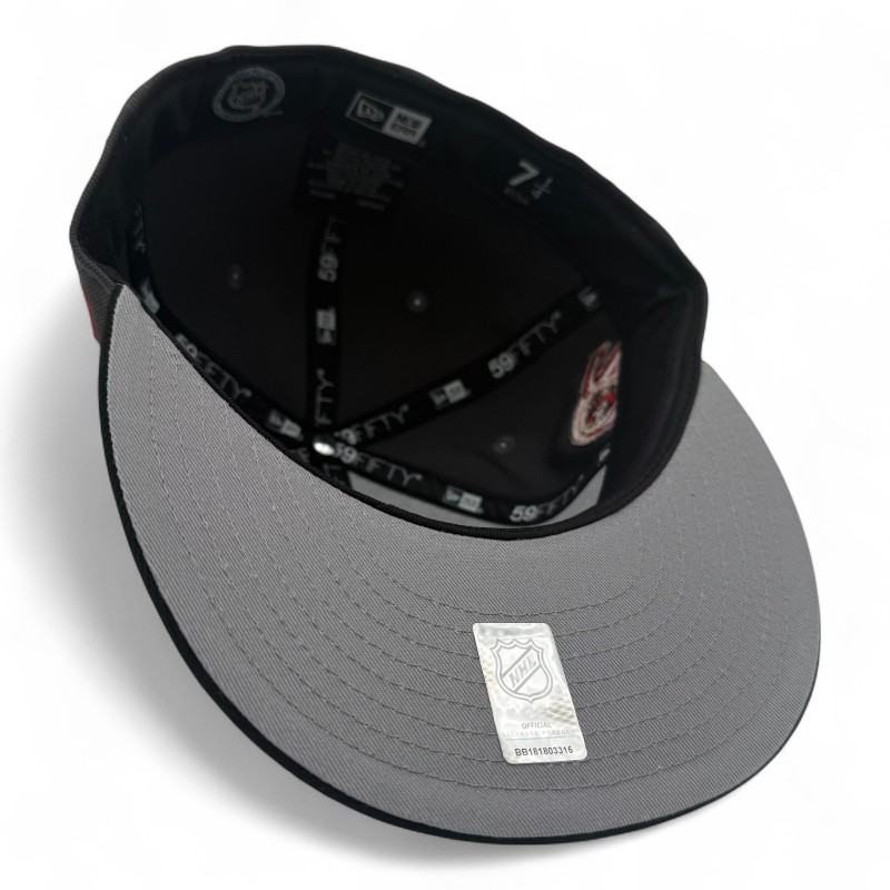 Calgary Flames Graphite and Black 20 Years Patch Gray UV New Era 59FIFTY Fitted Hat