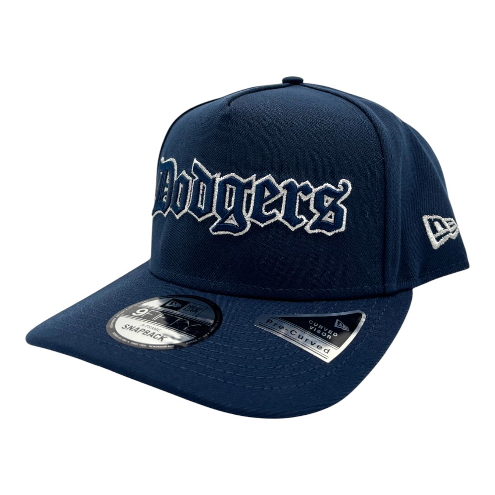 Los Angeles Dodgers Dark Blue Old English 1984 Olympic Patch Grey UV New Era 9FIFTY A-Frame Snapback Hat