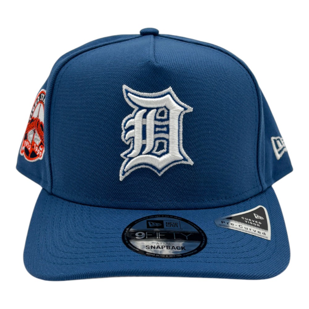 Detroit Tigers Indigo Blue Tiger Stadium Patch Grey UV New Era 9FIFTY A-Frame Snapback Hat