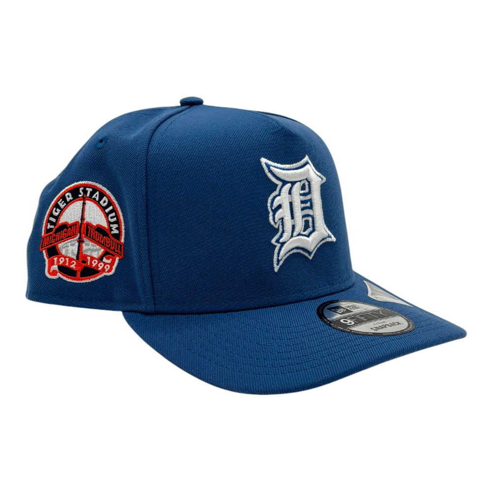 Detroit Tigers Indigo Blue Tiger Stadium Patch Grey UV New Era 9FIFTY A-Frame Snapback Hat