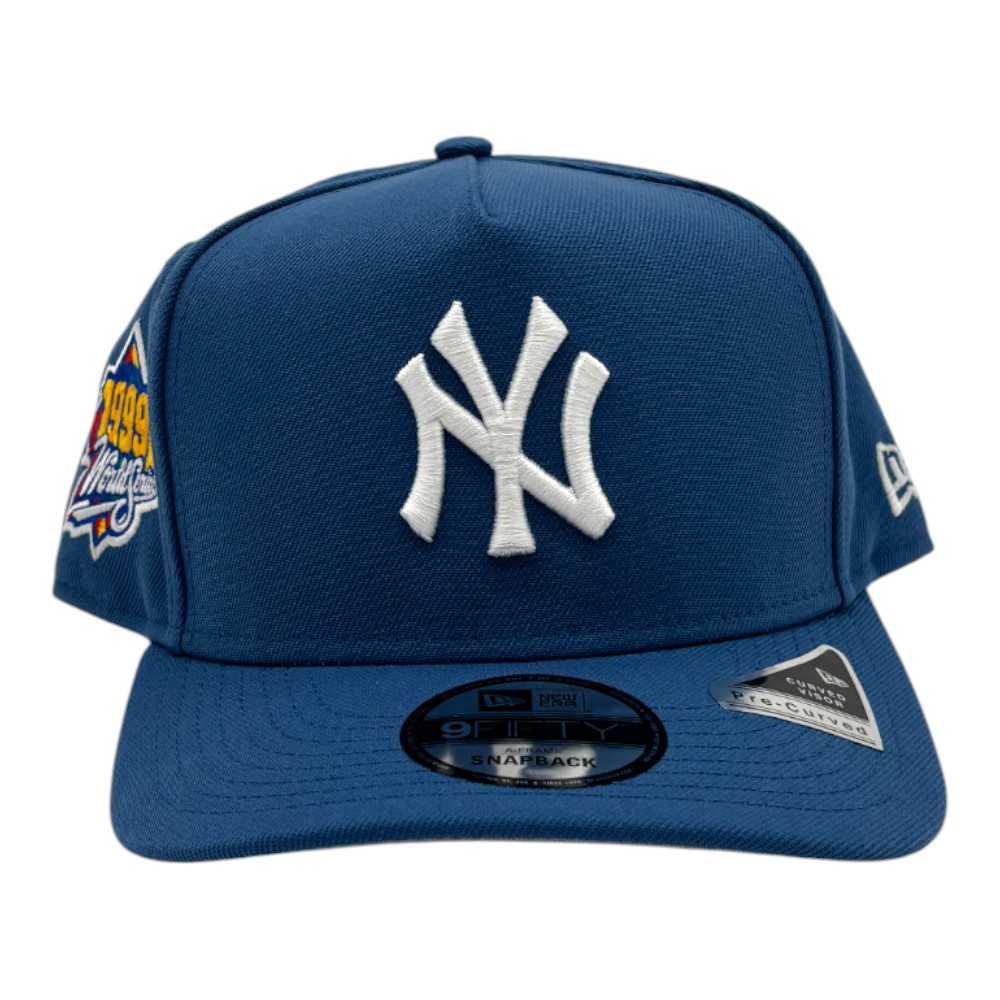 New York Yankees Indigo Blue 1999 WS Patch Grey UV New Era 9FIFTY A-Frame Snapback Hat