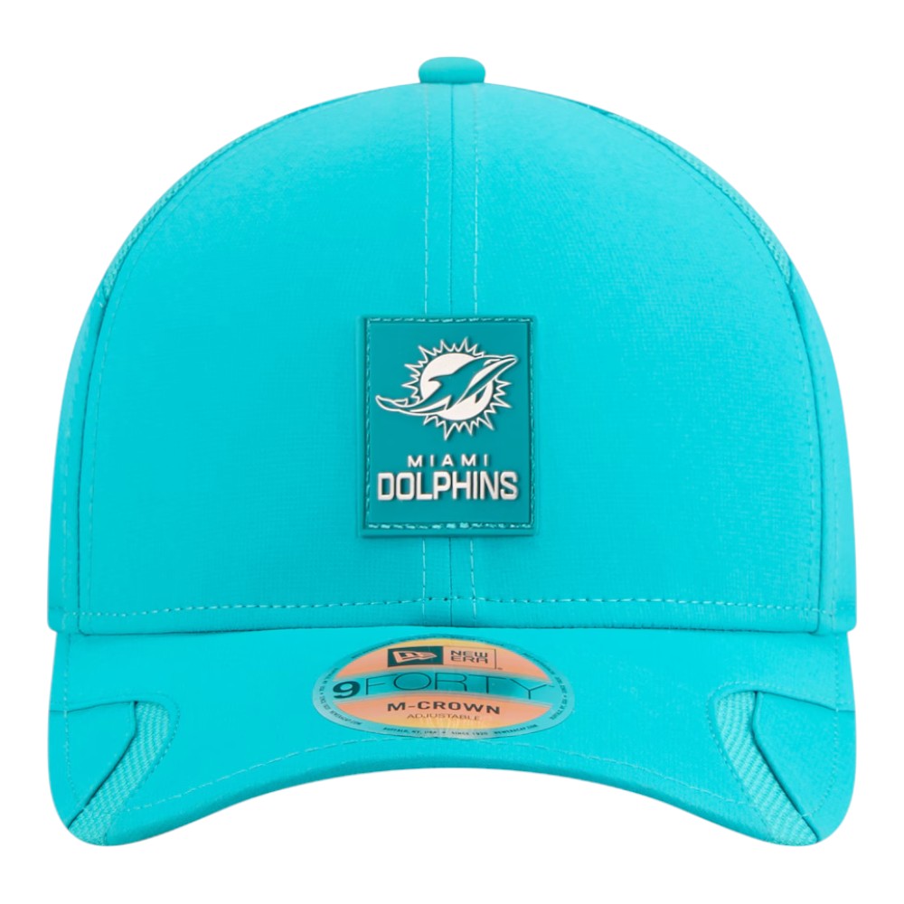 Youth Miami Dolphins Teal 2025 NFL Sideline New Era 9FORTY M-Crown Adjustable Hat