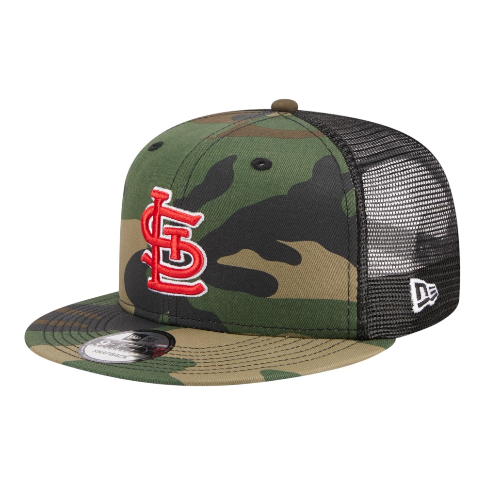 St. Louis Cardinals Woodland Camo Basic Trucker New Era 9FIFTY Snapback Hat