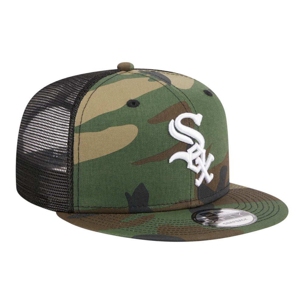 Chicago White Sox Woodland Camo Basic Trucker New Era 9FIFTY Snapback Hat